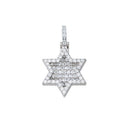 14K White Gold Star Of David Pendant 6.29CTW - Shryne Diamanti & Co.