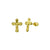 14 Karat Yellow Gold Cross Screw Back Stud Earrings - Shryne Diamanti & Co.