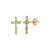 14 Karat Yellow Gold Cross Baguette Stud Earrings - Shryne Diamanti & Co.