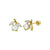 14 Karat Yellow Gold Flower Clear Lab Diamonds Screw Back Stud Earrings - Shryne Diamanti & Co.