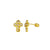 14 Karat Yellow Gold Cross Lab Diamonds Screw Back Stud Earrings - Shryne Diamanti & Co.