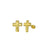 14 Karat Yellow Gold Cross Screw Back Stud Earrings - Shryne Diamanti & Co.