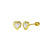 14 Karat Yellow Gold Heart Clear Lab Diamonds Screw Back Stud Earrings - Shryne Diamanti & Co.