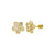 14 Karat Yellow Gold Sunflower Clear Lab Diamonds Screw Back Stud Earrings. - Shryne Diamanti & Co.