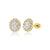 14 Karat Yellow Gold Oval Stud Screw Back Earring - Shryne Diamanti & Co.