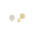 14 Karat Yellow Gold Flower Lab Diamonds Screw Back Stud Earrings - Shryne Diamanti & Co.