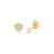 14 Karat Yellow Gold Center Lab Diamonds Flower Screw Back Stud Earrings - Shryne Diamanti & Co.