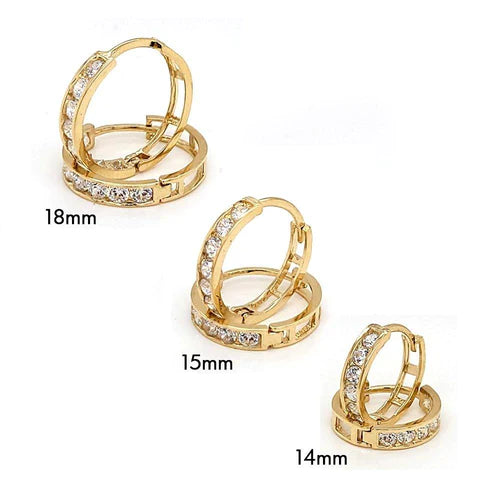 14 Karat Yellow Gold Lab Diamonds Hoop Earrings - Shryne Diamanti & Co.