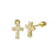 14 Karat Yellow Gold Cross Clear Lab Diamonds Screw Back Stud Earrings - Shryne Diamanti & Co.