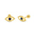 14 Karat Yellow Gold Evil Eye Screw Back Stud Earrings - Shryne Diamanti & Co.