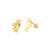 14 Karat Yellow Gold 3 Star Screw Back Stud Earrings - Shryne Diamanti & Co.