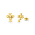 14 Karat Yellow Gold Beaded Cross Screw Back Stud Earrings - Shryne Diamanti & Co.