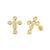 14 Karat Yellow Gold Lab DiamondsCross Screw Back Stud Earrings - Shryne Diamanti & Co.