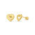 14 Karat Yellow Gold Open Heart Screw Back Stud Earrings - Shryne Diamanti & Co.