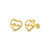 14 Karat Yellow Gold Open Heart Beat Screw Back Stud Earrings - Shryne Diamanti & Co.