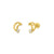 14 Karat Yellow Gold Open Crescent Lab Diamonds Screw Back Stud Earrings - Shryne Diamanti & Co.