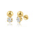 14 Karat Yellow Gold Round Lab Diamonds Screw Back Earring - Shryne Diamanti & Co.