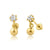 14 Karat Yellow Gold Dangling Ball Lab Diamonds Screw Back Earring - Shryne Diamanti & Co.