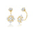 14 Karat Yellow Gold Square Front and Back Earring - Shryne Diamanti & Co.