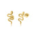 14 Karat Yellow Gold Snake Screw Back Earring - Shryne Diamanti & Co.