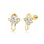 14 Karat Yellow Gold Laser Cut Lab Diamonds Screw Back Earring - Shryne Diamanti & Co.