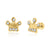 14 Karat Yellow Gold Lab Diamonds Crown Screw Back Earring - Shryne Diamanti & Co.