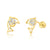 14 Karat Yellow Gold Lab Diamonds Open Dolphin Screw Back Earring - Shryne Diamanti & Co.