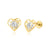 14 Karat Yellow Gold Lab Diamonds Open Heart Screw Back Earring - Shryne Diamanti & Co.