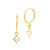 14 Karat Yellow Gold Lab Diamonds Huggie Hoop Dangling Lab Earring - Shryne Diamanti & Co.