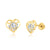 14 Karat Yellow Gold Lab Diamonds Heart Screw Back Earring - Shryne Diamanti & Co.