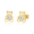 14 Karat Yellow Gold Lab Diamonds Bear Screw Back Earring - Shryne Diamanti & Co.