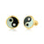 14 Karat Yellow Gold YinYang Enamel Screw Back Earring - Shryne Diamanti & Co.