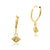 14 Karat Yellow Gold Dangling Eye Hoop Earring - Shryne Diamanti & Co.