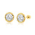 14 Karat Yellow Gold Clear Bezel Round Stud Screw Back Earring - Shryne Diamanti & Co.