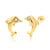 14 Karat Yellow Gold Dolphin Lab Diamonds Stud Screw Back Earring - Shryne Diamanti & Co.