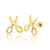 14 Karat Yellow Gold Scissors Stud Screw Back Earring - Shryne Diamanti & Co.