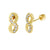 14K Gold Infinity LAB Stud Earrings W. Screw-Back - Shryne Diamanti & Co.