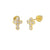 14K Gold Small Cross Stud Earrings With Screw Back - Shryne Diamanti & Co.