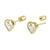 14K Gold Heart LAB Bezel-Set Stud Earrings W. Screw-Back - Shryne Diamanti & Co.