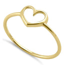 Solid 14K Gold Simple Open Heart Ring - Shryne Diamanti & Co.