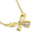 Solid 14K Yellow Gold Bow Lab Diamonds Necklace - Shryne Diamanti & Co.