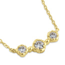 Solid 14K Yellow Gold Lab Diamonds Triple Circle Necklace - Shryne Diamanti & Co.