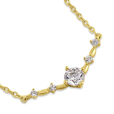 Solid 14K Yellow Gold Trendy V Lab Diamonds Necklace - Shryne Diamanti & Co.