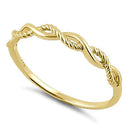 Solid 14K Yellow Gold Twisted Rope Ring - Shryne Diamanti & Co.