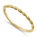 Solid 14K Yellow Gold Simple Twist Ring - Shryne Diamanti & Co.