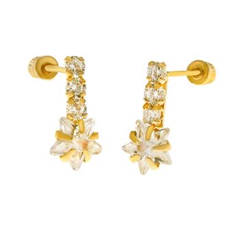 14K Gold LAB Star Stud Earrings With Screw Back - Shryne Diamanti & Co.