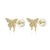 14K Gold Micro Pave LAB Butterfly Stud Earrings W. Silicone Backing - Shryne Diamanti & Co.