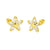 14K Gold LAB Star Flower W. Screw Back Stud Earrings - Shryne Diamanti & Co.