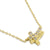 Solid 14K Yellow Gold Lab Diamonds Double Cross Necklace - Shryne Diamanti & Co.