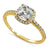 Solid 14K Yellow Gold Halo Cushion Cut Lab StonesEngagement Ring - Shryne Diamanti & Co.